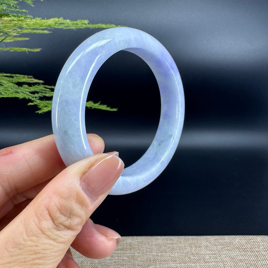 Genuine Burmese Lavender Green Jade Jadeite Bangle Bracelet ( 56.1mm )