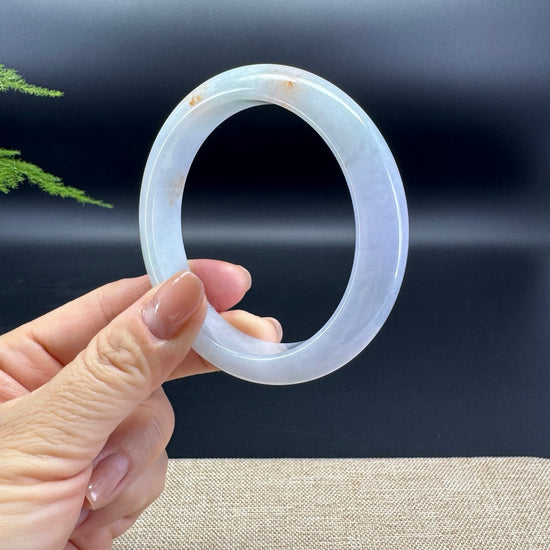 Genuine Burmese Lavender Red Green Jade Jadeite Bangle Bracelet ( 60.5mm )