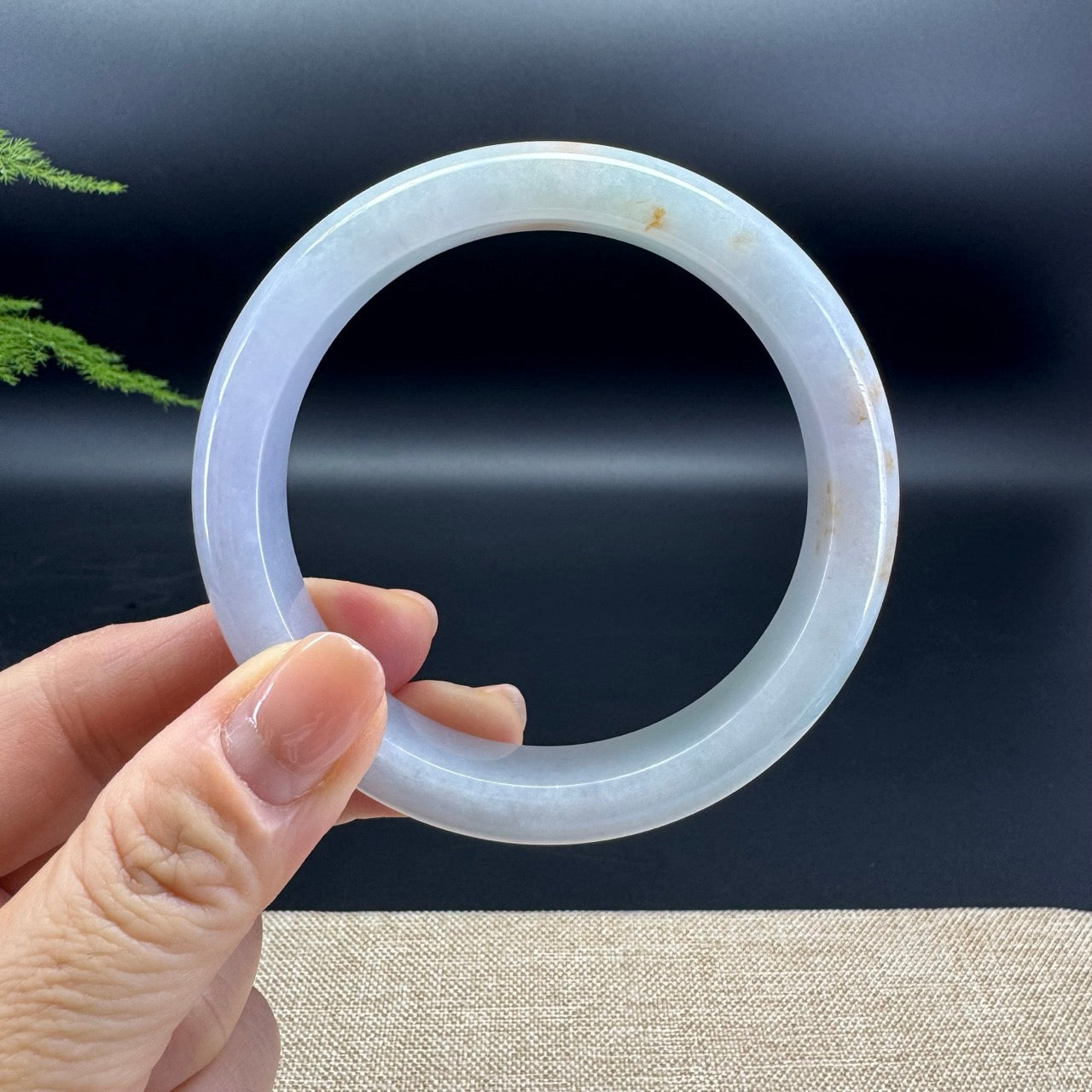 Genuine Burmese Lavender Red Green Jade Jadeite Bangle Bracelet ( 60.5mm )