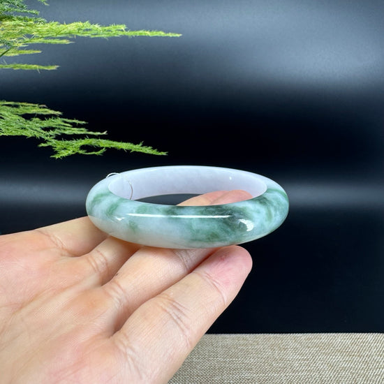 Genuine Burmese Blue Green Jade Jadeite Bangle Bracelet ( 56.7mm )