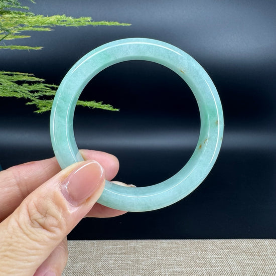 Genuine Burmese Apple Green Jade Jadeite Bangle Bracelet ( 56mm )