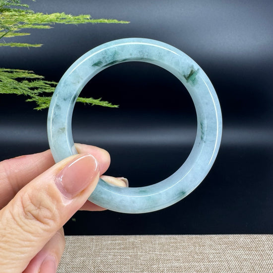 Genuine Burmese Blue Green Jade Jadeite Bangle Bracelet ( 56.3mm )