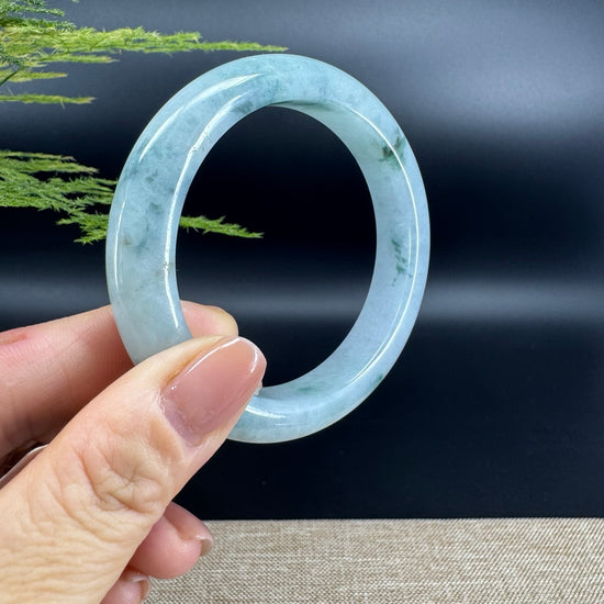 Genuine Burmese Blue Green Jade Jadeite Bangle Bracelet ( 56.3mm )