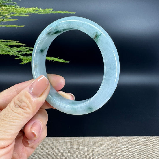 Genuine Burmese Blue Green Jade Jadeite Bangle Bracelet ( 56.3mm )