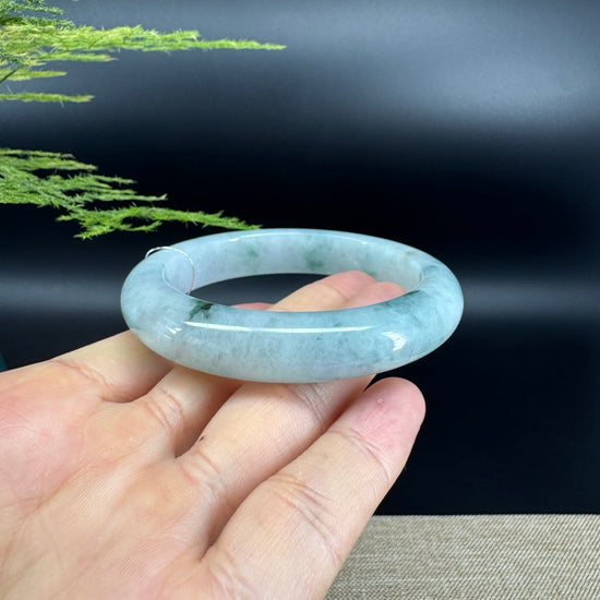 Genuine Burmese Blue Green Jade Jadeite Bangle Bracelet ( 56.3mm )