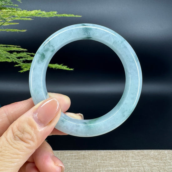 Genuine Burmese Blue Green Jade Jadeite Bangle Bracelet ( 56.1mm )