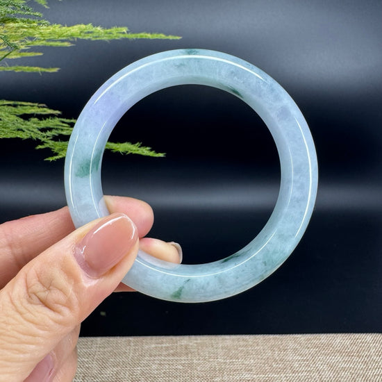 Genuine Burmese Blue Green Jade Jadeite Bangle Bracelet ( 56.2mm )