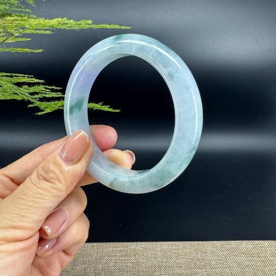 Genuine Burmese Blue Green Jade Jadeite Bangle Bracelet ( 56.2mm )