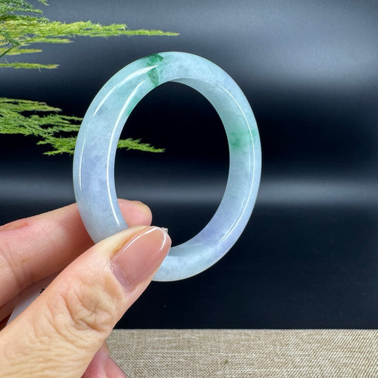 Genuine Burmese Blue Green Jade Jadeite Bangle Bracelet ( 56.1mm )