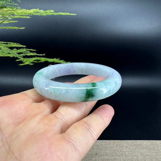 Genuine Burmese Blue Green Jade Jadeite Bangle Bracelet ( 56.1mm )