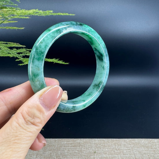 Genuine Burmese Blue Green Jade Jadeite Bangle Bracelet ( 56.8mm )