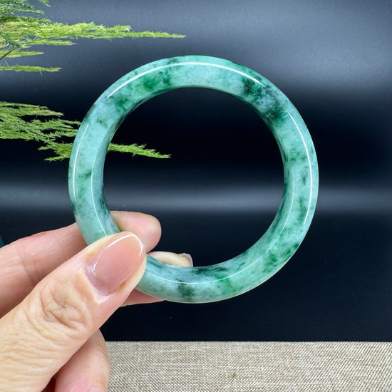 Genuine Burmese Blue Green Jade Jadeite Bangle Bracelet ( 56.8mm )