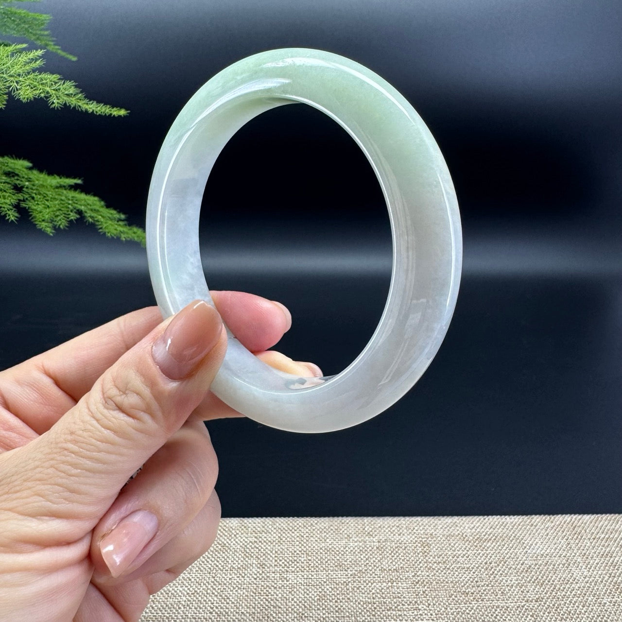 Genuine Burmese Apple Green Jade Jadeite Bangle Bracelet ( 60mm )
