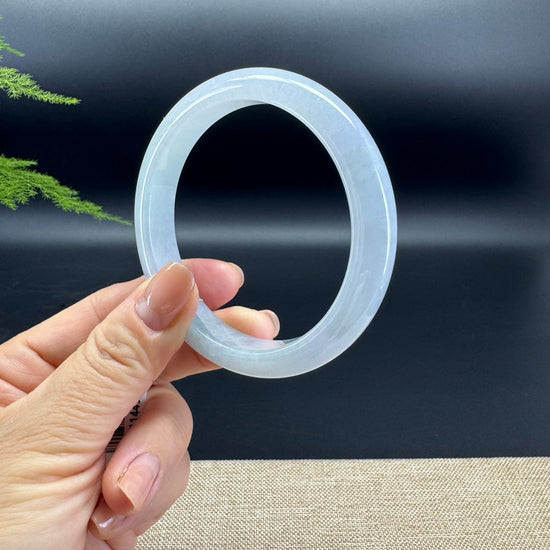 Genuine Burmese Lavender Green Jade Jadeite Bangle Bracelet ( 60.8mm )
