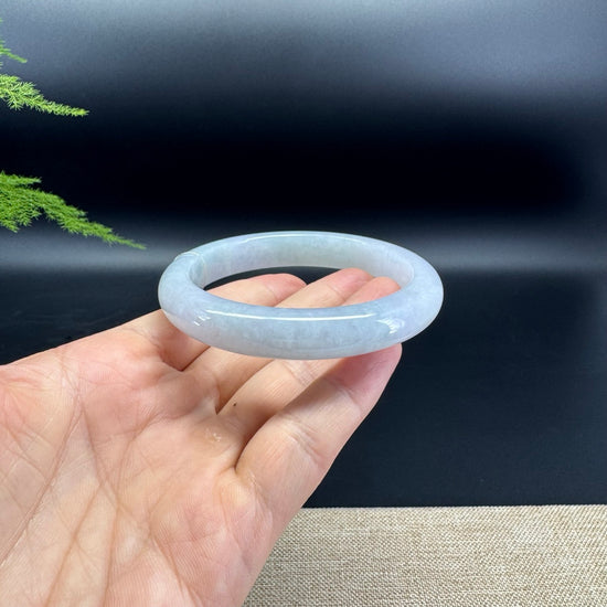Genuine Burmese Lavender Green Jade Jadeite Bangle Bracelet ( 60.8mm )