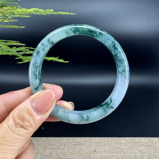 Genuine Burmese Blue Green Jade Jadeite Bangle Bracelet ( 56.9mm )