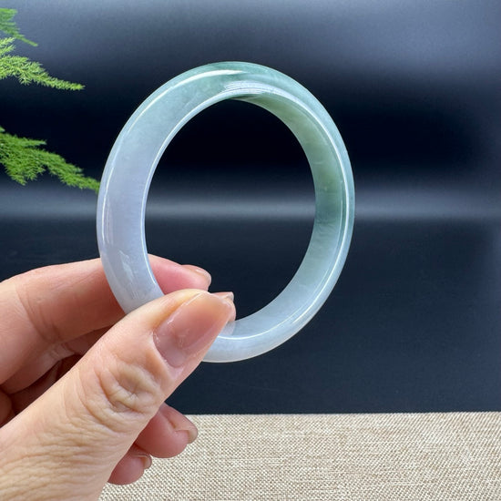High Genuine Burmese Lavender Jade Jadeite Bangle Bracelet ( 60.2mm )