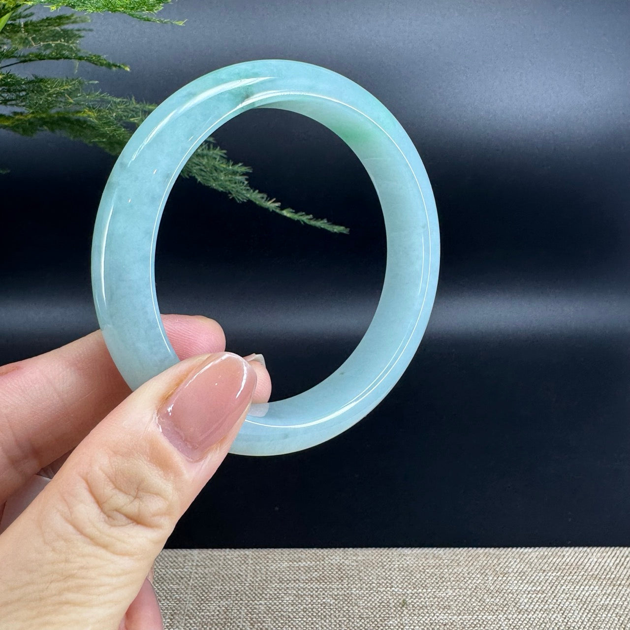 Genuine Burmese Green Jade Jadeite Bangle Bracelet (60.4mm)
