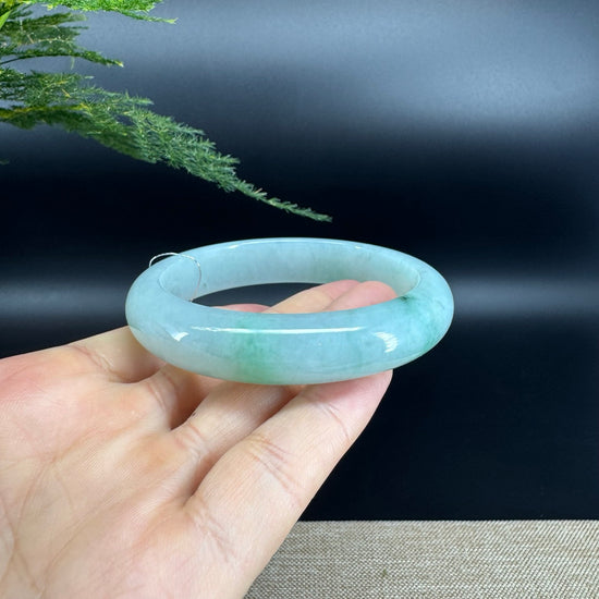 Genuine Burmese Green Jade Jadeite Bangle Bracelet (60.4mm)