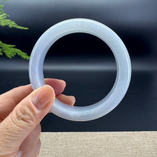 Genuine Burmese Lavender Green Jade Jadeite Bangle Bracelet ( 60.7mm )