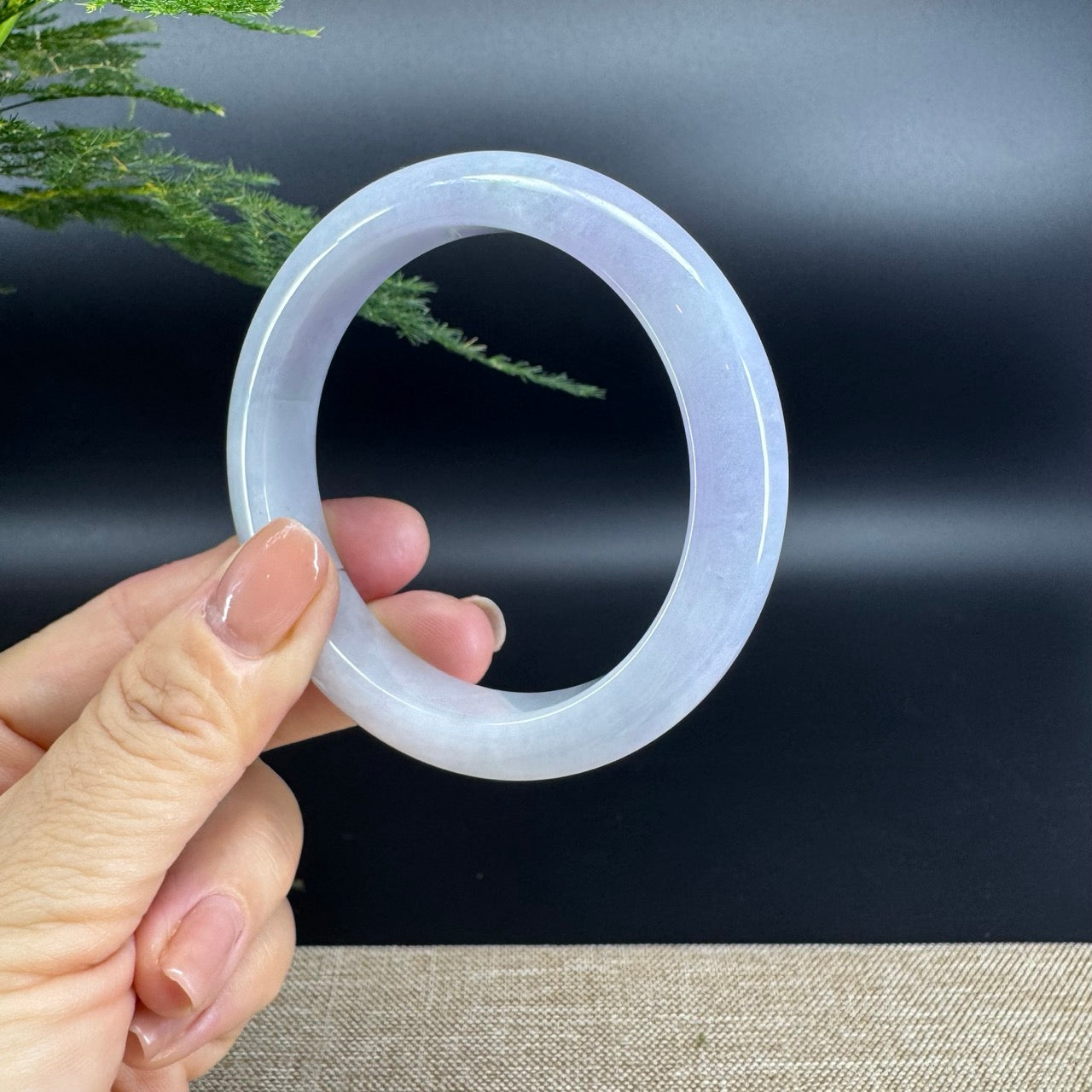 Genuine Burmese Lavender Jade Jadeite Bangle Bracelet ( 58.8mm )