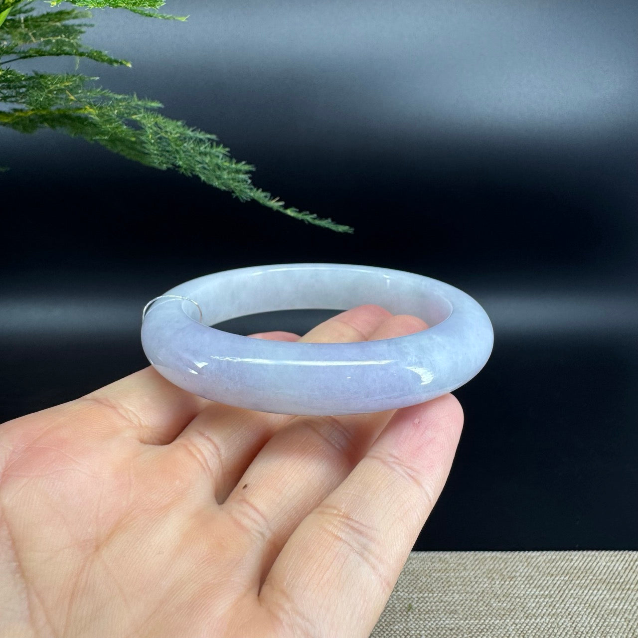 Genuine Burmese Lavender Jade Jadeite Bangle Bracelet ( 58.8mm )