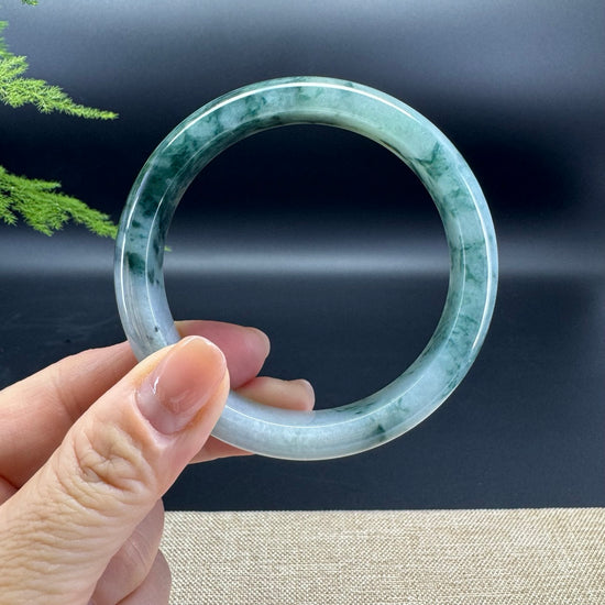 Genuine Burmese Oil Green Jade Jadeite Bangle Bracelet (60.1mm)