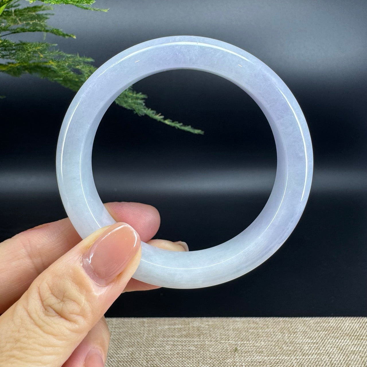 Genuine Burmese Lavender Jade Jadeite Bangle Bracelet ( 58.8mm )