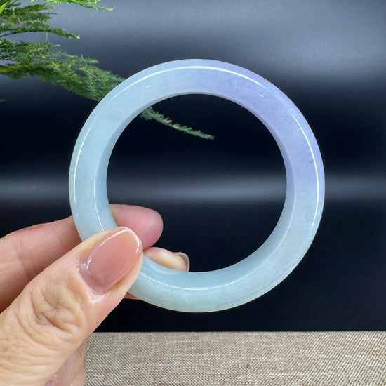 Genuine Burmese Lavender Green  Jade Jadeite Bangle Bracelet ( 54.1mm )