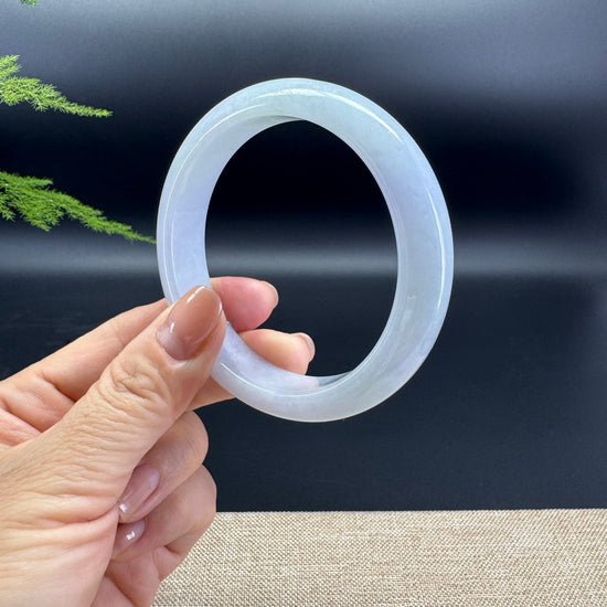 Genuine Burmese Lavender Green Jade Jadeite Bangle Bracelet ( 60.1mm )