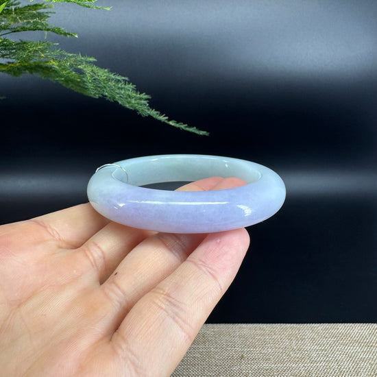 Genuine Burmese Lavender Green  Jade Jadeite Bangle Bracelet ( 54.1mm )