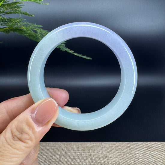 Genuine Burmese Lavender Green  Jade Jadeite Bangle Bracelet ( 54.1mm )