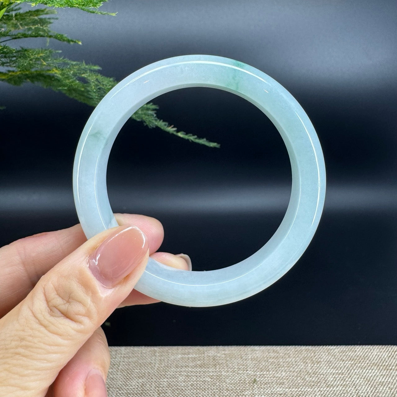 Genuine Burmese Green Jade Jadeite Bangle Bracelet (57.7mm)