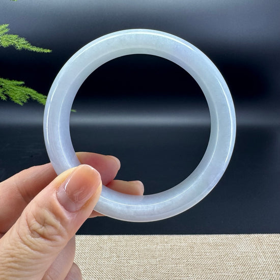 Genuine Burmese Lavender Green Jade Jadeite Bangle Bracelet ( 60.1mm )