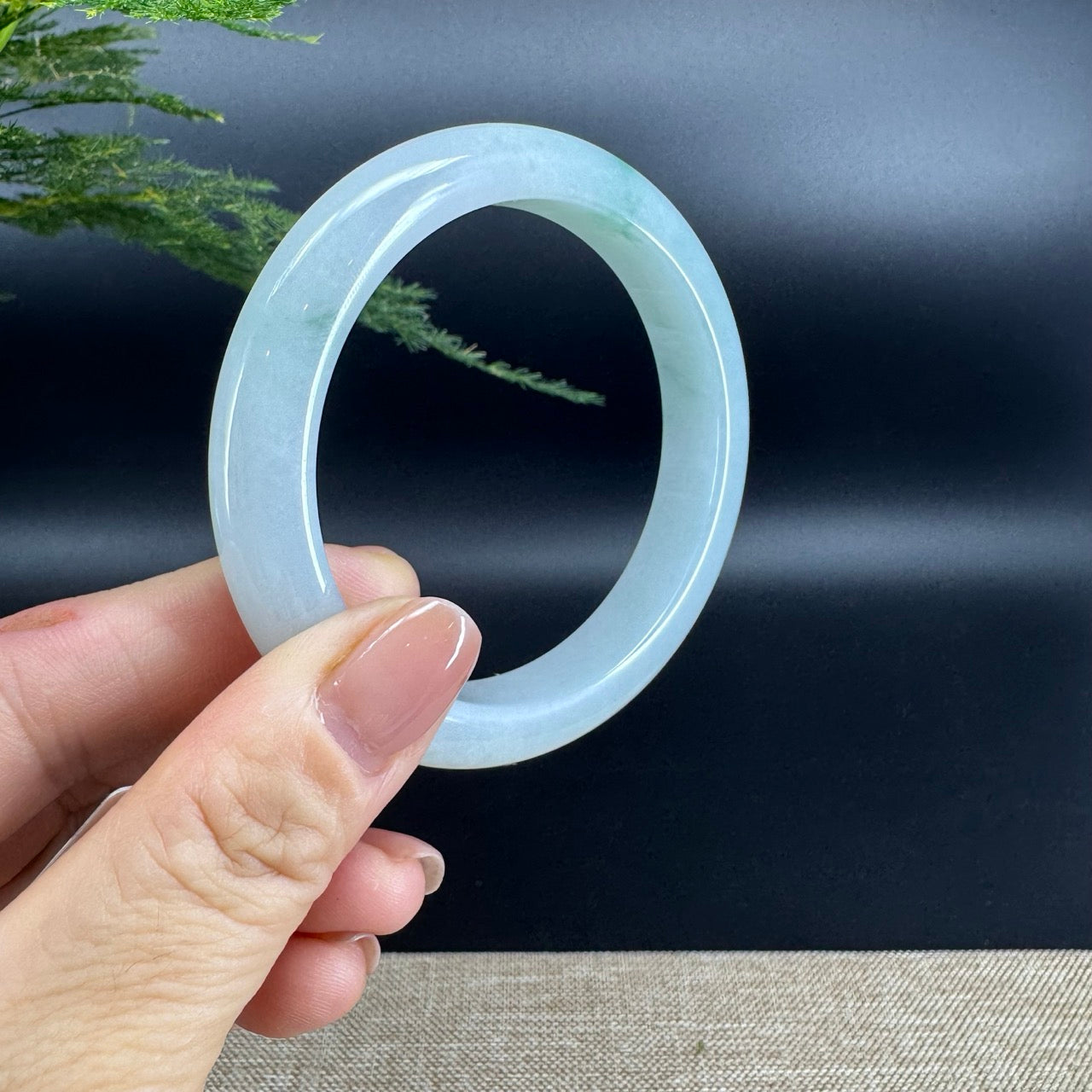 Genuine Burmese Green Jade Jadeite Bangle Bracelet (57.7mm)