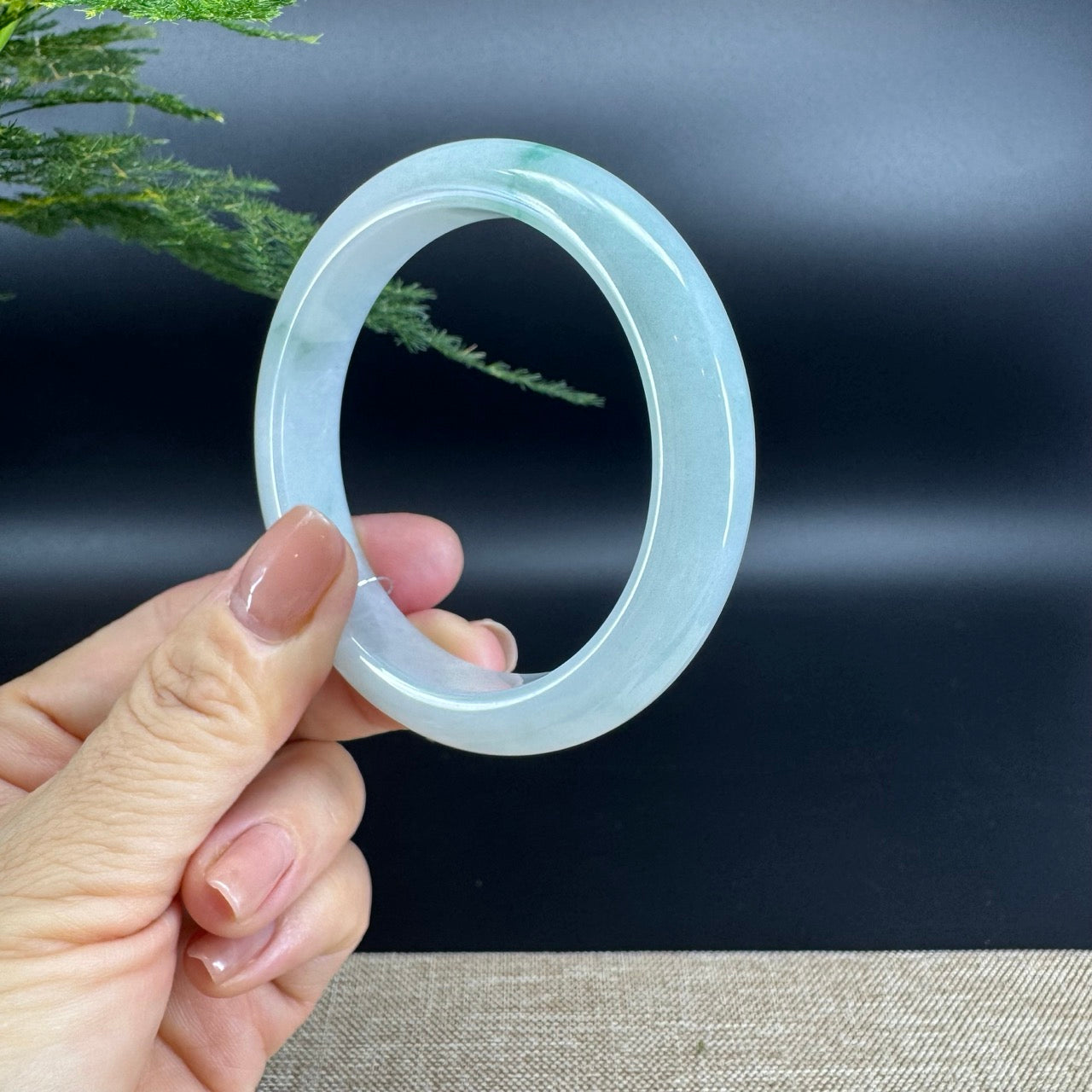 Genuine Burmese Green Jade Jadeite Bangle Bracelet (57.7mm)