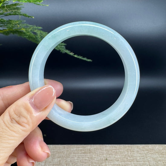 Genuine Burmese Green Jade Jadeite Bangle Bracelet (57.7mm)