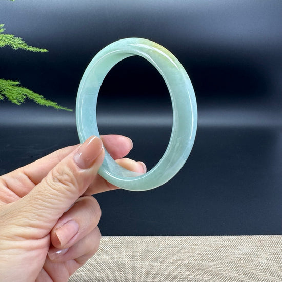 Genuine Burmese Apple Yellow Green Jade Jadeite Bangle Bracelet ( 60.8mm )