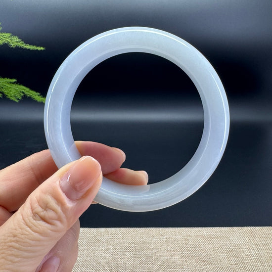 Genuine Burmese Lavender Green Jade Jadeite Bangle Bracelet (60.7mm)