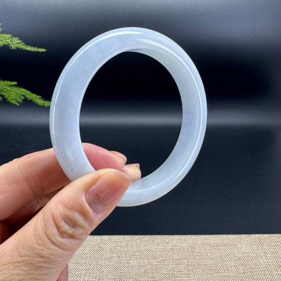 Genuine Burmese Lavender Green Jade Jadeite Bangle Bracelet (60.7mm)