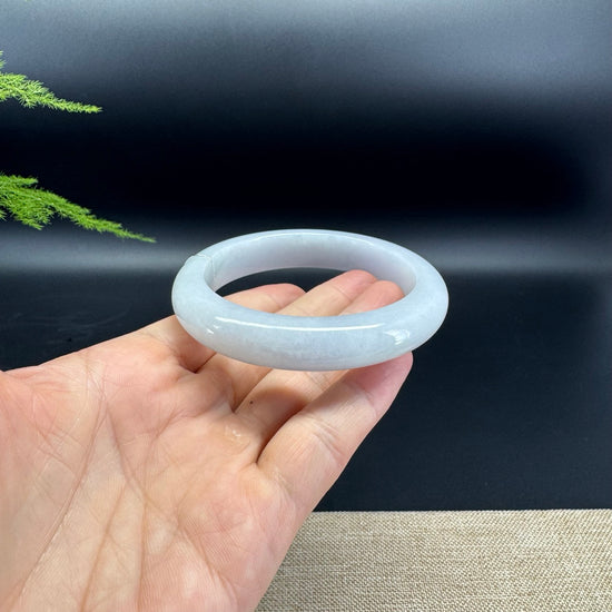 Genuine Burmese Lavender Green Jade Jadeite Bangle Bracelet (60.7mm)