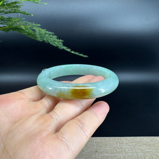 Genuine Burmese Yellow Green Jade Jadeite Bangle Bracelet ( 54mm )