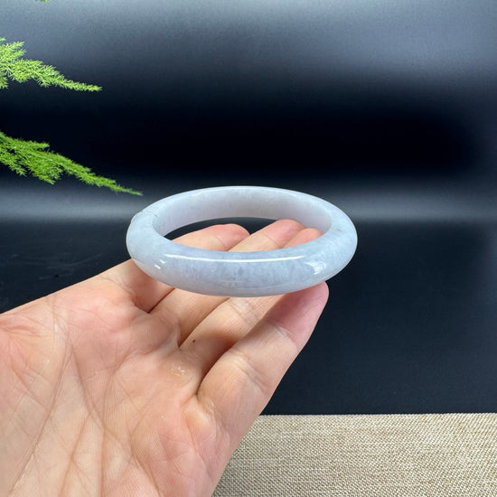 Genuine Burmese Lavender Green Jade Jadeite Bangle Bracelet ( 60mm )