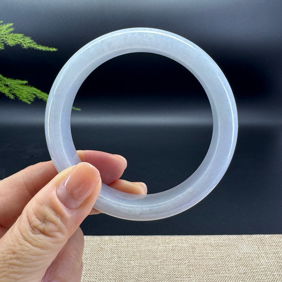 Genuine Burmese Lavender Green Jade Jadeite Bangle Bracelet ( 60mm )