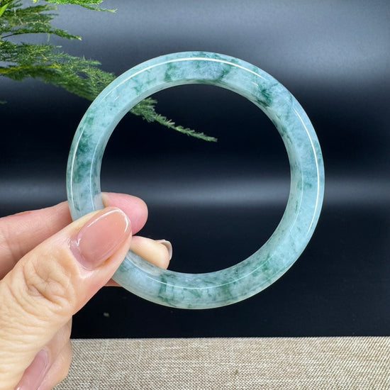 Genuine Burmese Icy Green Jade Jadeite Bangle Bracelet (61mm)