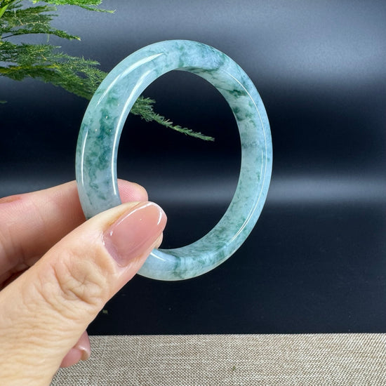 Genuine Burmese Icy Green Jade Jadeite Bangle Bracelet (61mm)