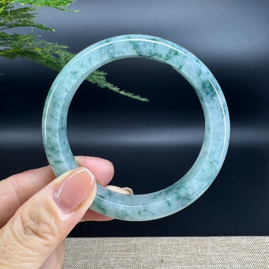 Genuine Burmese Icy Green Jade Jadeite Bangle Bracelet (61mm)