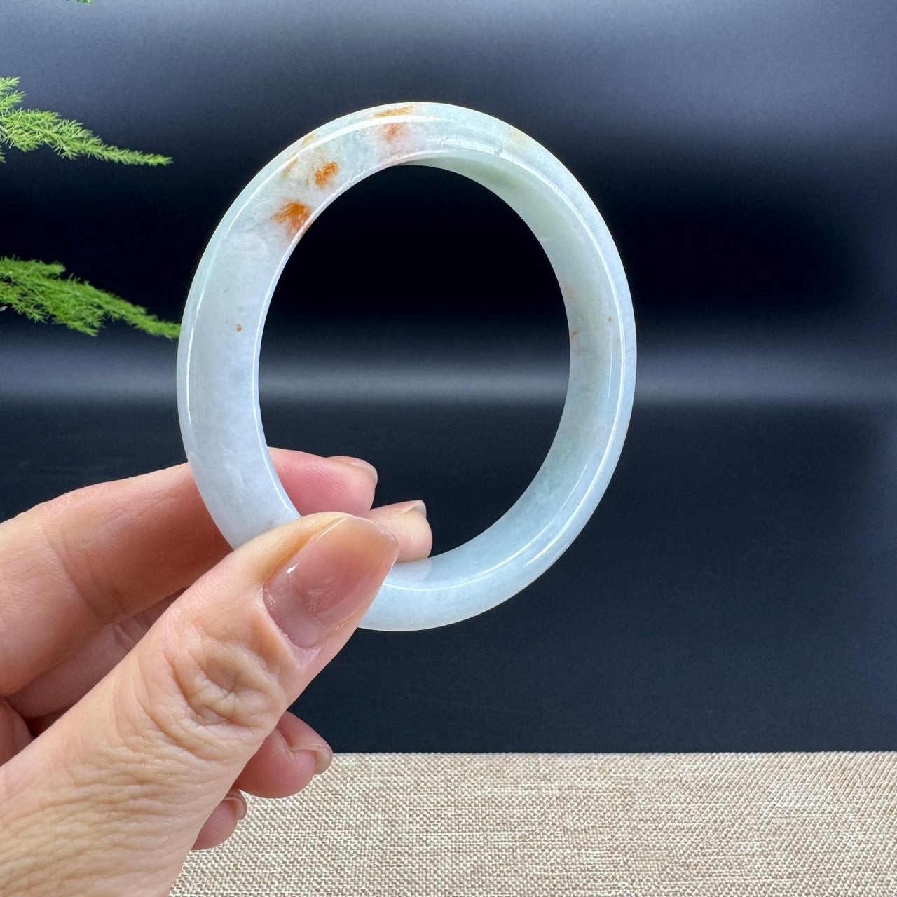 Genuine Burmese Yellow Green Jade Jadeite Bangle Bracelet ( 60.8mm )