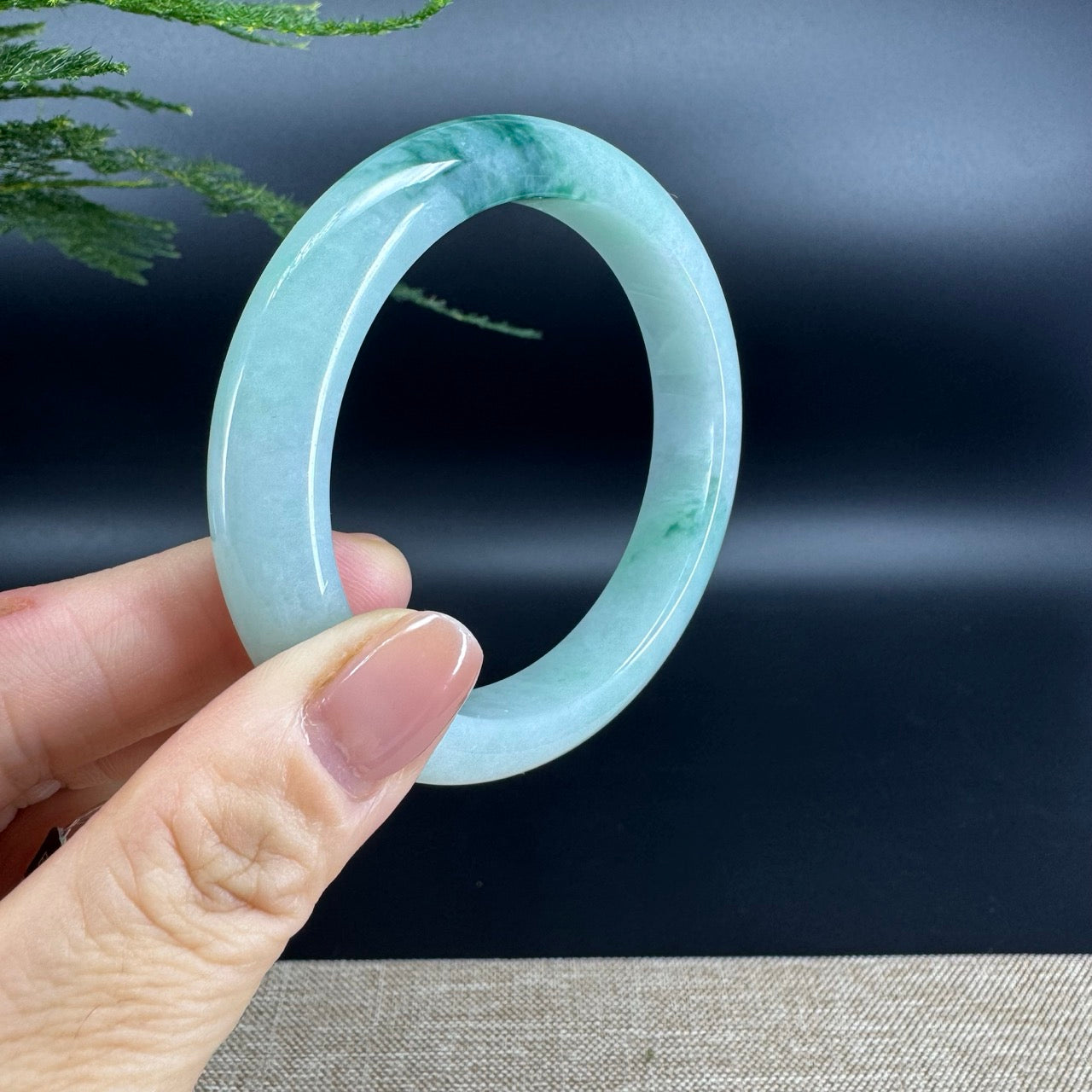 Genuine Burmese Green Jade Jadeite Bangle Bracelet ( 57mm )