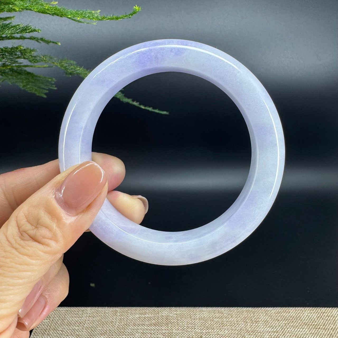 Genuine Burmese Lavender Jade Jadeite Bangle Bracelet (57.7mm)